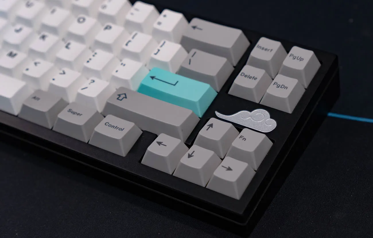 Hakushi white Aozora with a teal Enter key.